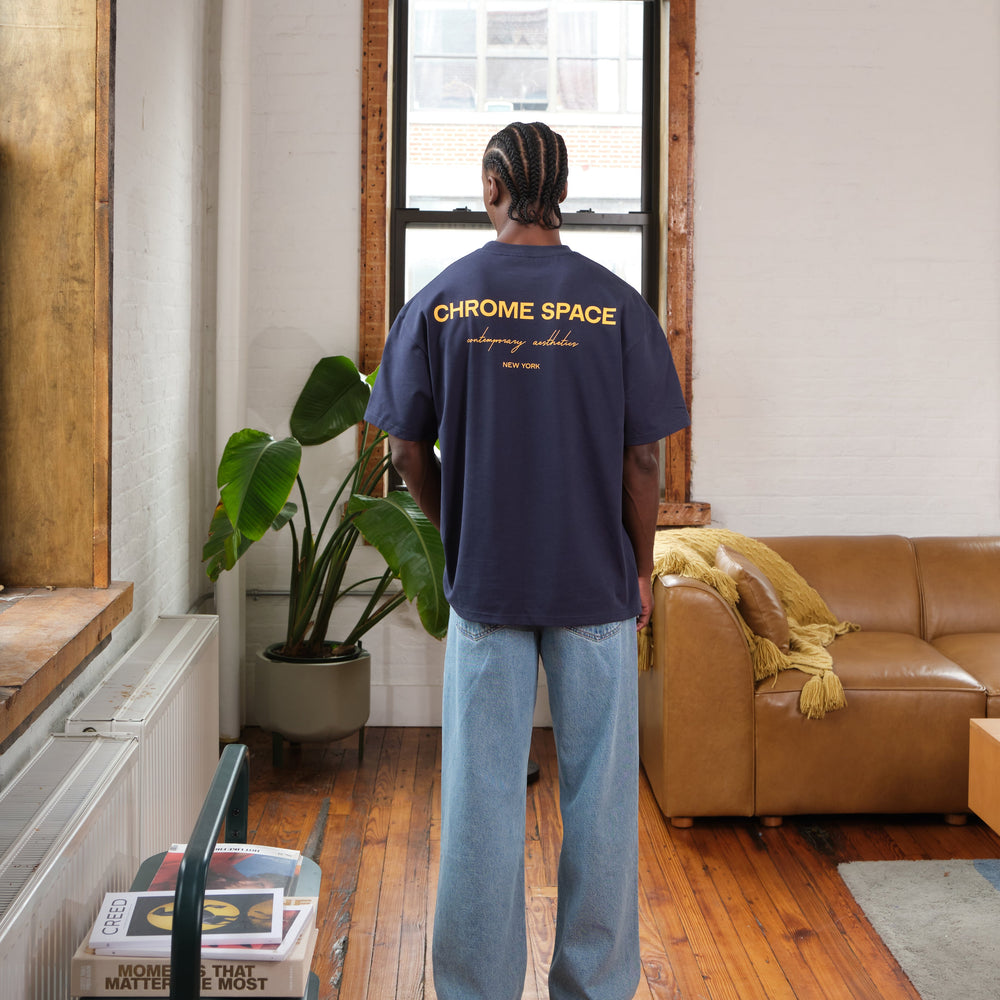 
                  
                    CS box t-shirt navy/gold
                  
                