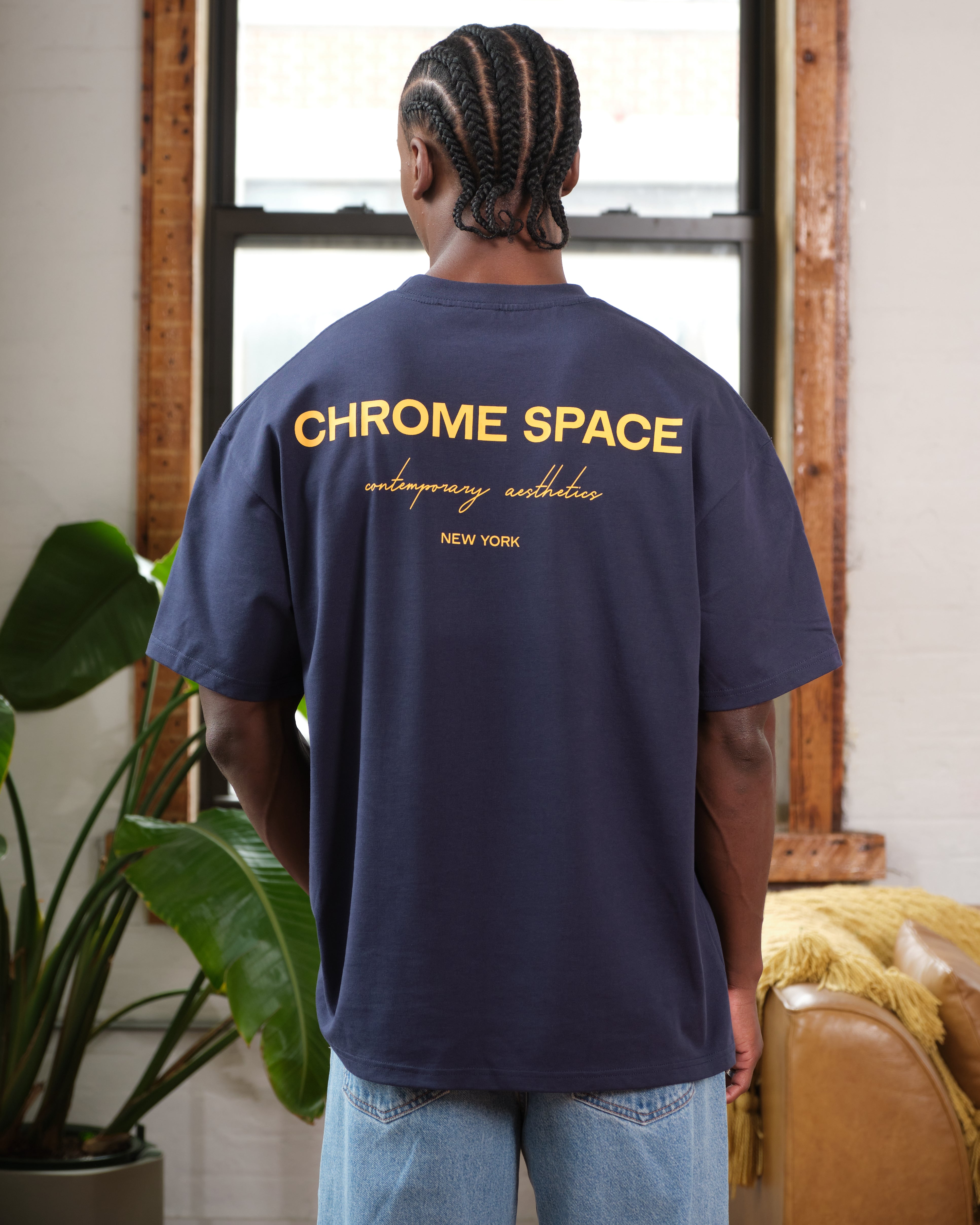 CS box t-shirt navy/gold